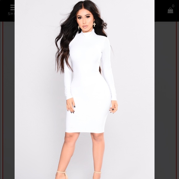 fashion nova white bodycon dress